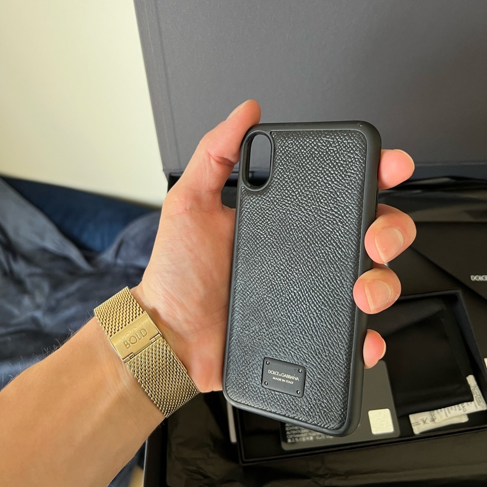 Dolce & Gabbana Dauphine calfskin and rubber IPhone X Case